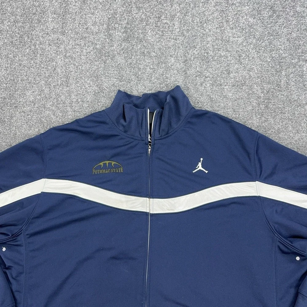 Potomac State Jacket Mens XL Blue College Basketball Jordan Full Zip Warm Up
